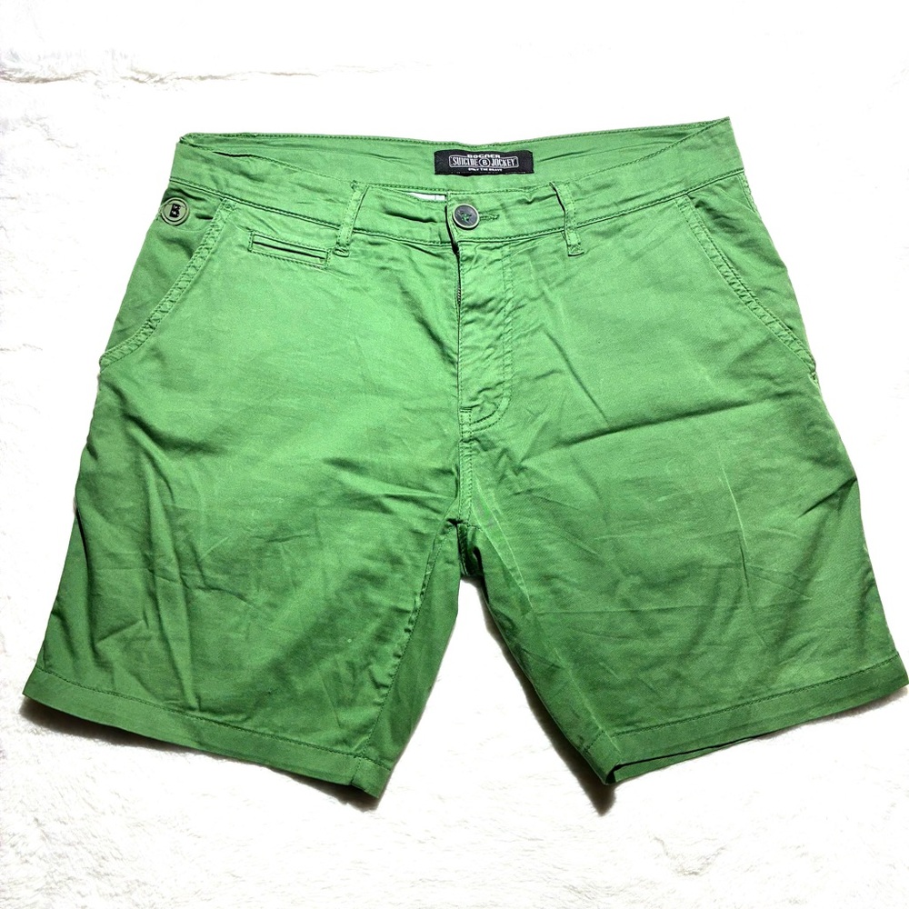 Bogner Men's Green Flat Front Shorts, Size 32